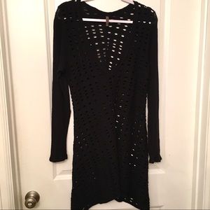 XCVI black long sleeve eyelet dress cover up